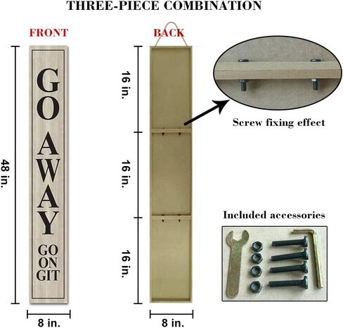 (48inx8in) Tall Unwelcome Signs，Go Away Go On Git Vertical Sign for Front Porch Standing Hanging Large Wood Go Away Front Door Sign Home Decoration Farmhouse Wall Decor Outdoor Indoor in Saudi Arabia