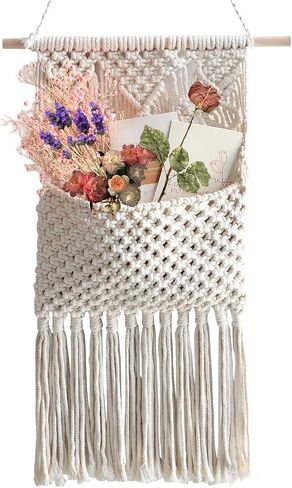 JOBOSI Macrame Wall Holder Decor, Room decor, home decor, Wall storage, Hand knitted cotton, Gift for women, gift for girl, gift for family in Saudi Arabia