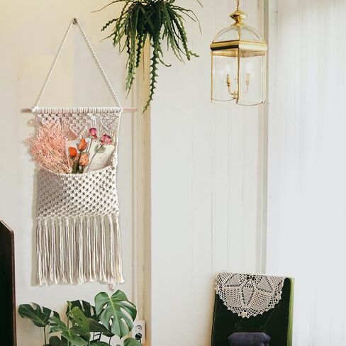 JOBOSI Macrame Wall Holder Decor, Room decor, home decor, Wall storage, Hand knitted cotton, Gift for women, gift for girl, gift for family in Saudi Arabia