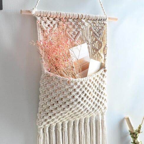 JOBOSI Macrame Wall Holder Decor, Room decor, home decor, Wall storage, Hand knitted cotton, Gift for women, gift for girl, gift for family in Saudi Arabia