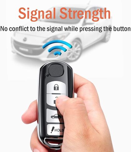 غطاء مفتاح Fob لمازدا، حافظة مفتاح Fob لمازدا 3 6 8 Miata MX-5 CX-3 CX-5 CX-7 CX-9 4 أزرار قسط لينة TPU غطاء كامل حماية ذكية عن بعد بدون مفتاح مفتاح Fob Shell، فضي in Kuwait