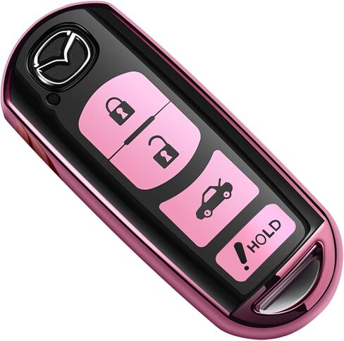 غطاء مفتاح Fob لمازدا، حافظة مفتاح Fob لمازدا 3 6 8 Miata MX-5 CX-3 CX-5 CX-7 CX-9 4 أزرار قسط لينة TPU غطاء كامل حماية ذكية عن بعد بدون مفتاح مفتاح Fob Shell، فضي in Kuwait