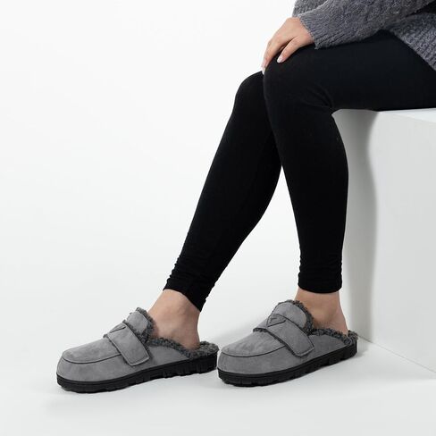 RockDove Women's Suede Faux Shearling Scuff with Indoor Outdoor Sole in Saudi Arabia