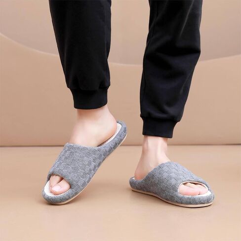 Crazy Lady Women's House Slippers Memory Foam Cozy Bedroom Shoes Open Toe Indoor Outdoor Platform Slides in Saudi Arabia