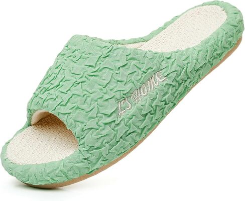 Crazy Lady Women's House Slippers Memory Foam Cozy Bedroom Shoes Open Toe Indoor Outdoor Platform Slides in Saudi Arabia