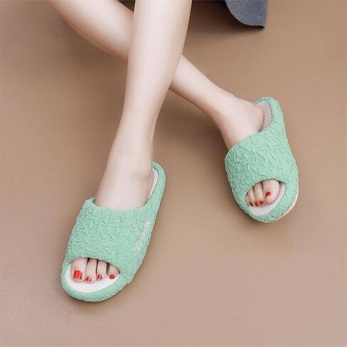 Crazy Lady Women's House Slippers Memory Foam Cozy Bedroom Shoes Open Toe Indoor Outdoor Platform Slides in Saudi Arabia