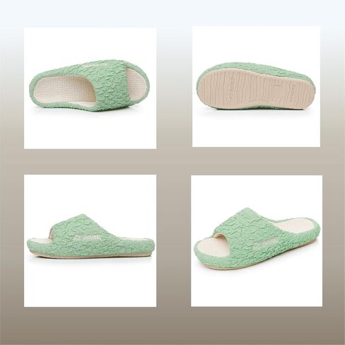 Crazy Lady Women's House Slippers Memory Foam Cozy Bedroom Shoes Open Toe Indoor Outdoor Platform Slides in Saudi Arabia