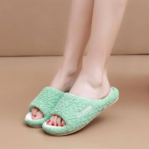 Crazy Lady Women's House Slippers Memory Foam Cozy Bedroom Shoes Open Toe Indoor Outdoor Platform Slides in Saudi Arabia