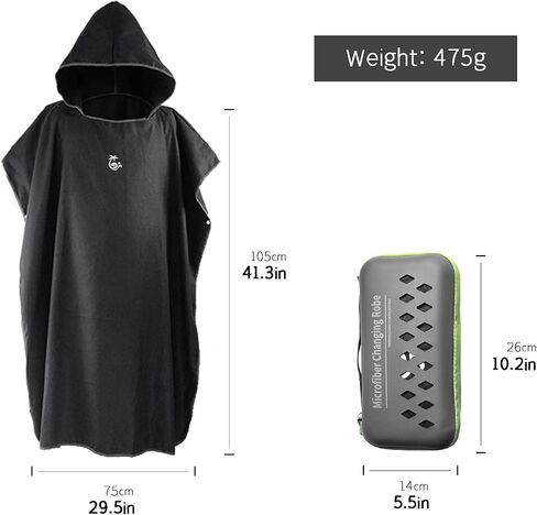 MUTAO Surf Poncho Changing Robe Towel with Box, Microfiber Women Men Changing Ponchos Surfer Robe for Surfing, Swim, Beach as Gifts（One Size Fit All） in Saudi Arabia