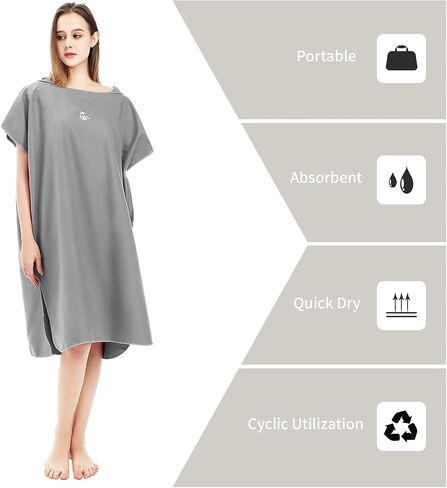 MUTAO Surf Poncho Changing Robe Towel with Box, Microfiber Women Men Changing Ponchos Surfer Robe for Surfing, Swim, Beach as Gifts（One Size Fit All） in Saudi Arabia