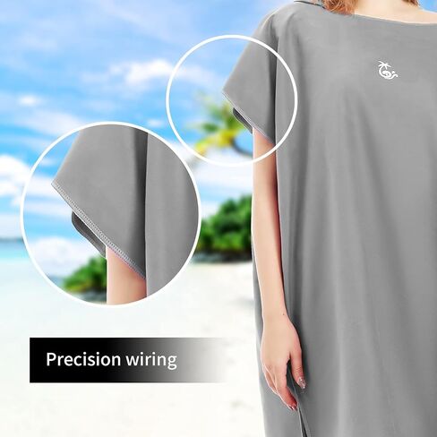MUTAO Surf Poncho Changing Robe Towel with Box, Microfiber Women Men Changing Ponchos Surfer Robe for Surfing, Swim, Beach as Gifts（One Size Fit All） in Saudi Arabia