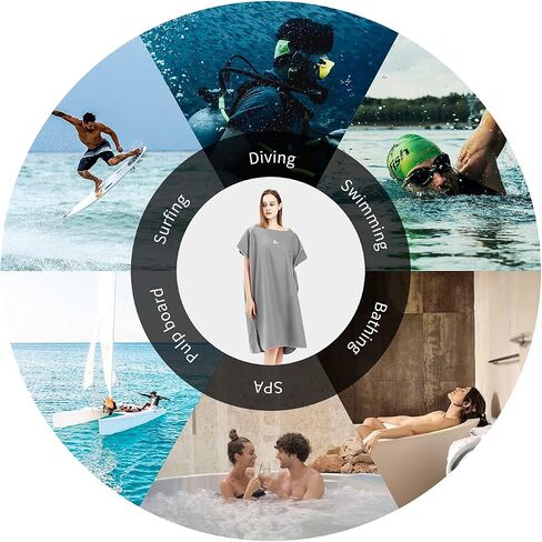 MUTAO Surf Poncho Changing Robe Towel with Box, Microfiber Women Men Changing Ponchos Surfer Robe for Surfing, Swim, Beach as Gifts（One Size Fit All） in Saudi Arabia