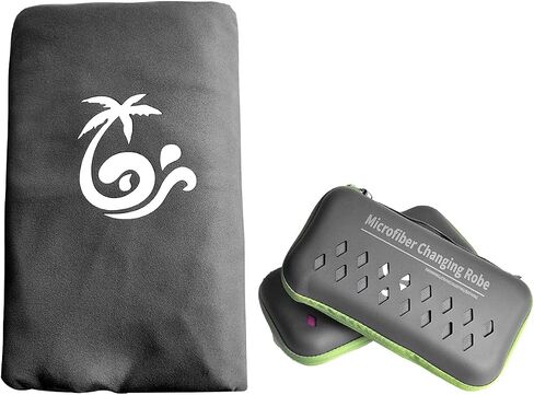 MUTAO Surf Poncho Changing Robe Towel with Box, Microfiber Women Men Changing Ponchos Surfer Robe for Surfing, Swim, Beach as Gifts（One Size Fit All） in Saudi Arabia