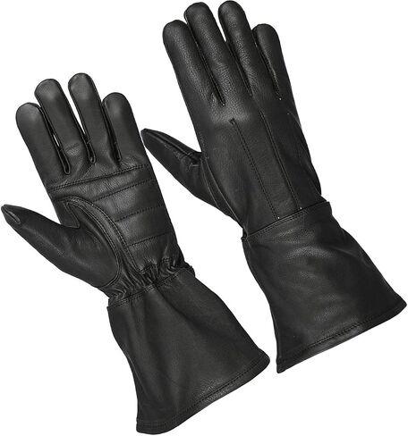 Hugger Men's Super Soft Deer Soft Leather Classic Unlined Gauntlet Motorcycle Riding Driving Glove in Saudi Arabia