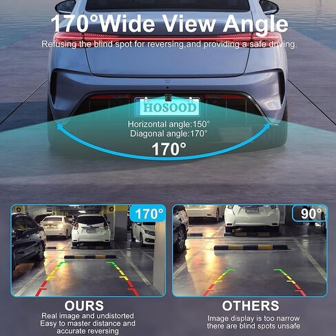 5.0 Inch HD Backup Camera Rear View Monitor for 12V Car Easy Installation Plug and Play Starlight Night Vision Waterproof with Bracket and Sucker in Saudi Arabia