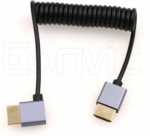كابل Eonvic 8K 2.1 HDMI إلى الزاوية اليمنى كابل HDMI عالي السرعة 48 جيجابت في الثانية ملفوف لـ Atomos Ninja-V 4K-60P 6K-Record، Z-CAM، Canon-C70، Sony a7siii، شاشة Portkeys BM5 in Kuwait