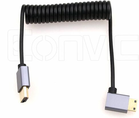 كابل Eonvic 8K 2.1 HDMI إلى الزاوية اليمنى كابل HDMI عالي السرعة 48 جيجابت في الثانية ملفوف لـ Atomos Ninja-V 4K-60P 6K-Record، Z-CAM، Canon-C70، Sony a7siii، شاشة Portkeys BM5 in Kuwait