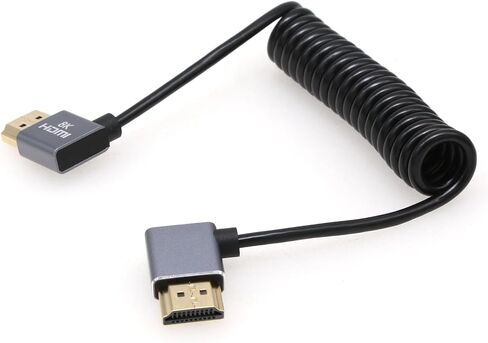 كابل Eonvic 8K 2.1 HDMI إلى الزاوية اليمنى كابل HDMI عالي السرعة 48 جيجابت في الثانية ملفوف لـ Atomos Ninja-V 4K-60P 6K-Record، Z-CAM، Canon-C70، Sony a7siii، شاشة Portkeys BM5 in Kuwait