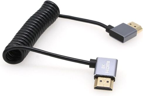 كابل Eonvic 8K 2.1 HDMI إلى الزاوية اليمنى كابل HDMI عالي السرعة 48 جيجابت في الثانية ملفوف لـ Atomos Ninja-V 4K-60P 6K-Record، Z-CAM، Canon-C70، Sony a7siii، شاشة Portkeys BM5 in Kuwait