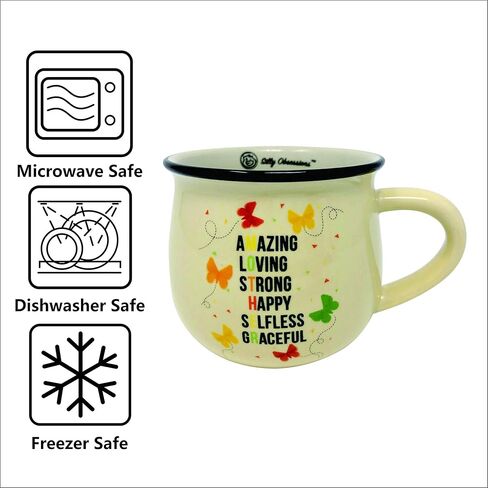 Full Color FATHER Acronym Large Body Coffee Mug for Dad 12 oz from Silly Obsessions- Ceramic Porcelain White Tea and Coffee Cup, Father's Day Gifts for Dad or Birthday or veteran in Kuwait