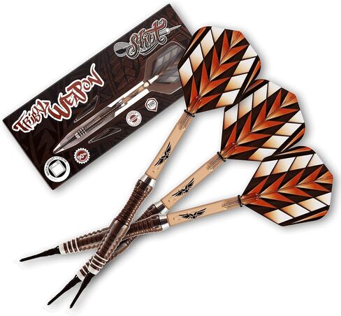 Shot Darts Soft Tip, Tribal Weapon Savage 19g, 90% Tungsten Barrels, Front Weighted with Precision Grips, Professional Dart Set and Flights Made in New Zealand, Plastic Tip Bar Darts in Saudi Arabia