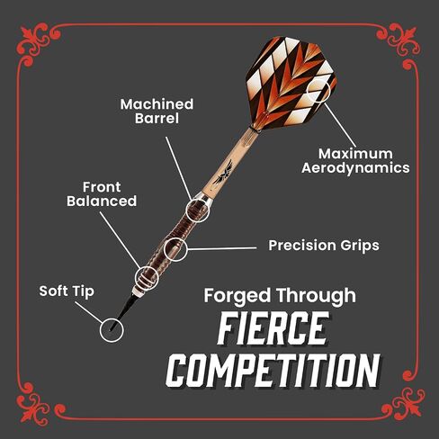 Shot Darts Soft Tip, Tribal Weapon Savage 19g, 90% Tungsten Barrels, Front Weighted with Precision Grips, Professional Dart Set and Flights Made in New Zealand, Plastic Tip Bar Darts in Saudi Arabia