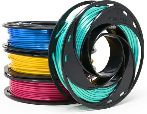 خيوط طابعة Gizmo Dorks Silk PLA ثلاثية الأبعاد 3 مم (2.85 مم) 200 جرام، حزمة عينة من 4 ألوان - أزرق محيطي شديد اللمعان، أحمر وردي، أزرق مخضر، ذهبي أصفر in Kuwait