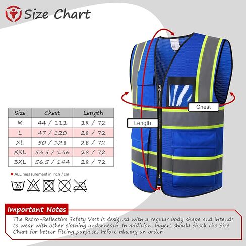 سترة أمان عاكسة عالية الوضوح للرجال والنساء مع جيوب وسحاب أمامي تلبي معايير ANSI/ISEA in Kuwait