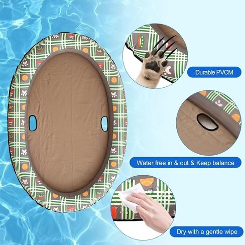 Portable Inflatable Dog Float for 80Lbs Foldable Puncture Resistance Doggy Float for Pool Pet Floating Row for Pets Swimming in Saudi Arabia