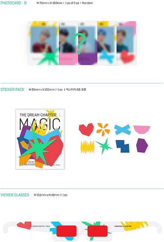 TXT : THE DREAM CHAPTER MAGIC (Arcadia Version) Album CD+Photobook+Sticker Pack+Viewer Glasses+Photocard A+Photocard B+Student ID Pad+(Extra TXT 4 Photocards+TXT Pocket Mirror) in Saudi Arabia