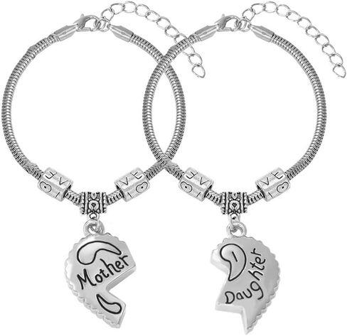 مجموعة أساور متطابقة للأم والابنة لهدايا عيد الأم للأم من الابنة هدية عيد ميلاد من الأم والابنة أنا أحبك على شكل قلب هدايا لعيد الميلاد in Kuwait