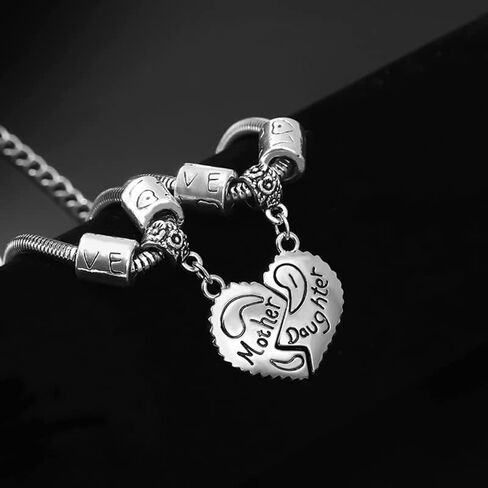 مجموعة أساور متطابقة للأم والابنة لهدايا عيد الأم للأم من الابنة هدية عيد ميلاد من الأم والابنة أنا أحبك على شكل قلب هدايا لعيد الميلاد in Kuwait