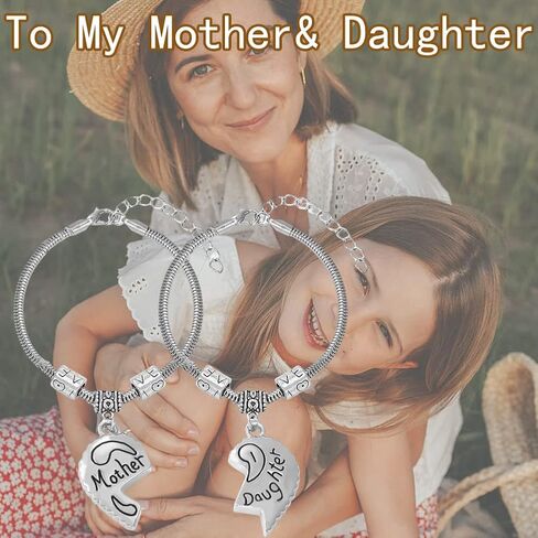 مجموعة أساور متطابقة للأم والابنة لهدايا عيد الأم للأم من الابنة هدية عيد ميلاد من الأم والابنة أنا أحبك على شكل قلب هدايا لعيد الميلاد in Kuwait