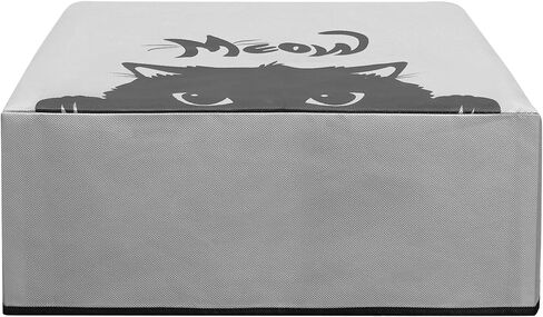 غطاء غبار kwmobile متوافق مع HP DeskJet 4120e / DeskJet 4155e - علبة الطابعة - رمادي / أسود - Meow Cat in Saudi Arabia