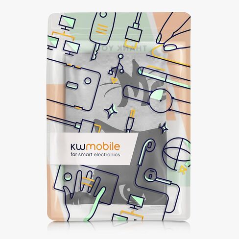 غطاء غبار kwmobile متوافق مع HP DeskJet 4120e / DeskJet 4155e - علبة الطابعة - رمادي / أسود - Meow Cat in Saudi Arabia