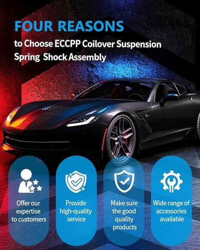 ECCPP Coilover Struts Spring Shocks قابل للتعديل الارتفاع Coilovers Suspension Struts لفائف الصدمات الربيعية والدعامات مجموعة كاملة مجموعات ECCPP مناسبة لـ 2006 2007 2008 2009 2010 2011 لهوندا سيفيك - أحمر in Saudi Arabia