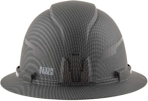 قبعة صلبة 60345 من Klein Tools، حافة كاملة غير مزودة بفتحات تهوية، نمط KARBN الممتاز، الفئة E، تم اختبارها حتى 20 كيلو فولت، عصابة رأس مبطنة ماصة للعرق، وسادة علوية in Kuwait