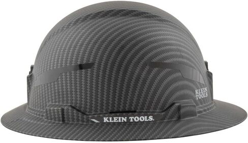 قبعة صلبة 60345 من Klein Tools، حافة كاملة غير مزودة بفتحات تهوية، نمط KARBN الممتاز، الفئة E، تم اختبارها حتى 20 كيلو فولت، عصابة رأس مبطنة ماصة للعرق، وسادة علوية in Kuwait