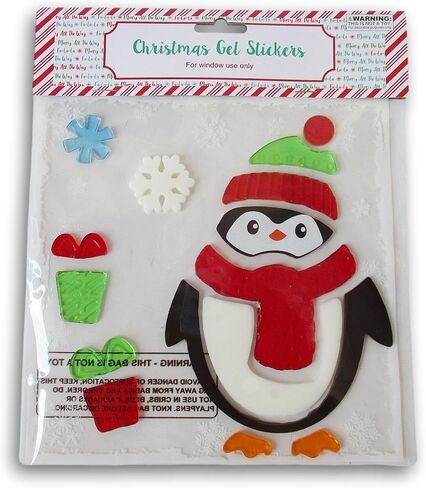 Christmas Gel Window Clings - Winter Penguin Snowflakes - 15 Pieces in Saudi Arabia