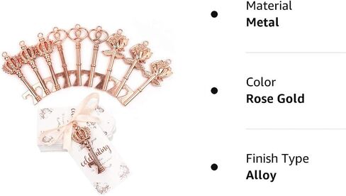 OurWarm 30pcs Key Bottle Opener Wedding Favors with Tags, Rose Gold Skeleton Key Bottle Opener Favors for Bridal Shower Party Wedding Decorations or Souvenirs for Guests Bulk, 3 Styles in Saudi Arabia