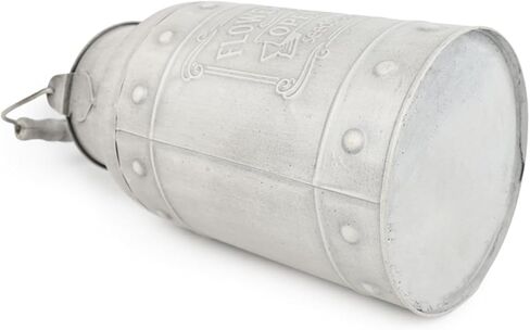 دلو أنيق بتصميم أنيق مجلفن بلمسة نهائية معدنية مزهرية ريفية بدائية حامل زهور مزخرف للمنزل والمكتب والحديقة، 9.5 بوصة ارتفاع in Kuwait