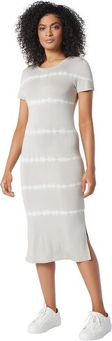 Andrew Marc Women's Short Sleeve Cascade Tie Dye Midi Dress in Saudi Arabia