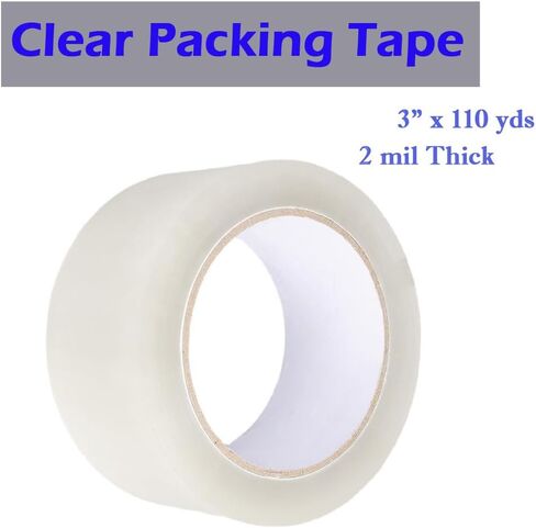2 Rolls Clear Packing Tape 2 inch X 100 Yards Per Roll, 2 mil Thick, Heavy Duct Wide Carton Packaging Tape Box Tape for Shipping Moving Sealing Mailing Office Storage in Saudi Arabia
