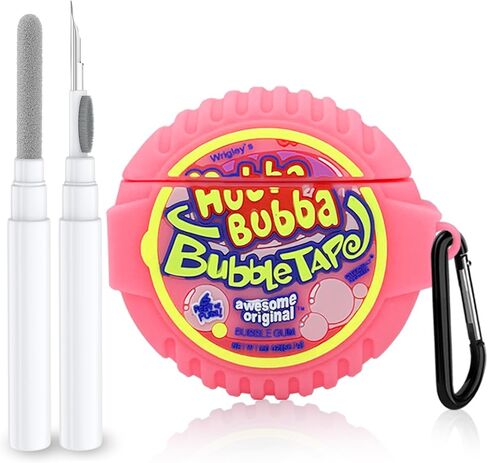 حافظة لطيفة لـ Airpod 2/1 مع طقم منظف، حافظة سيليكون ثلاثية الأبعاد على شكل علكة كرتونية Kawaii مرحة للطعام وملحقات غطاء حماية Airpods لـ Airpod 1&2 Gen حافظة شحن للفتيات والأولاد in Kuwait