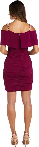 R&M Richards Off The Shoulder Ruched Rhinestone Chain Dress in Saudi Arabia