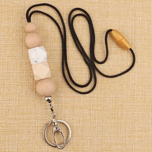 Badge Lanyards for Women, Fashion Silicone Beaded Lanyard with ID Holder and Key Chain Super Cute Breakaway Lanyard Necklace for Teachers Nurse Employees Gift in Saudi Arabia