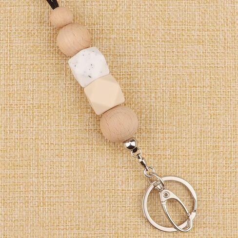 Badge Lanyards for Women, Fashion Silicone Beaded Lanyard with ID Holder and Key Chain Super Cute Breakaway Lanyard Necklace for Teachers Nurse Employees Gift in Saudi Arabia