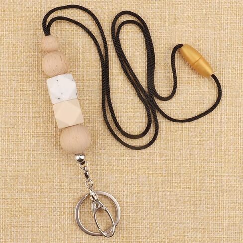 Badge Lanyards for Women, Fashion Silicone Beaded Lanyard with ID Holder and Key Chain Super Cute Breakaway Lanyard Necklace for Teachers Nurse Employees Gift in Saudi Arabia