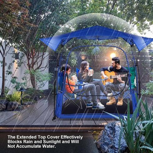 Waterproof Sports Tent with Removable Rainfly,Instant Pop Up Sport Tent,Portable and Durable Outdoor Clear Tent - 1~4 People(Blue Orange) in Saudi Arabia