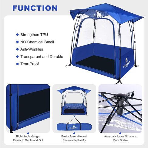 Waterproof Sports Tent with Removable Rainfly,Instant Pop Up Sport Tent,Portable and Durable Outdoor Clear Tent - 1~4 People(Blue Orange) in Saudi Arabia